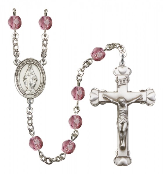 Women's Miraculous Birthstone Rosary - Amethyst
