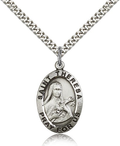 Men's St. Theresa Medal - Sterling Silver