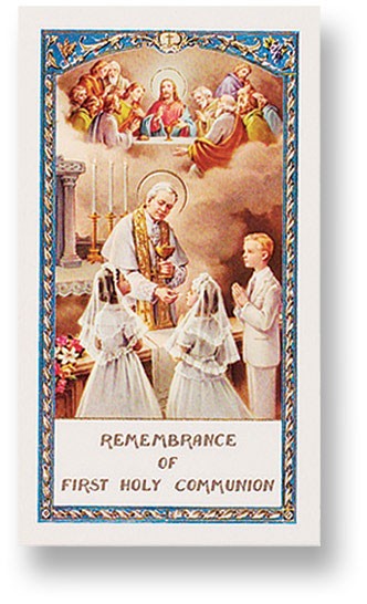 Communion Prayer Boy and Girl Laminated Prayer Card - 25 Cards Per Pack .80 per card