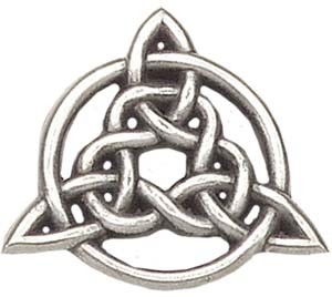 Celtic Trinity Knot Lapel Pin - 1&quot; H - Antique Silver