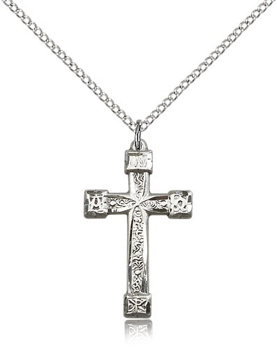 Women's Alpha Omega Cross Pendant - Sterling Silver