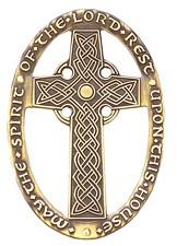 Celtic Design May The Spirit of the Lord Rest Upon This House Wall Cross - 3 inches - Bronze