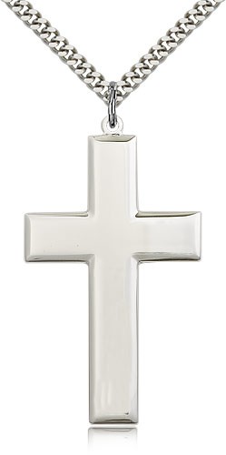 Men's Large Cross Pendant - Sterling Silver