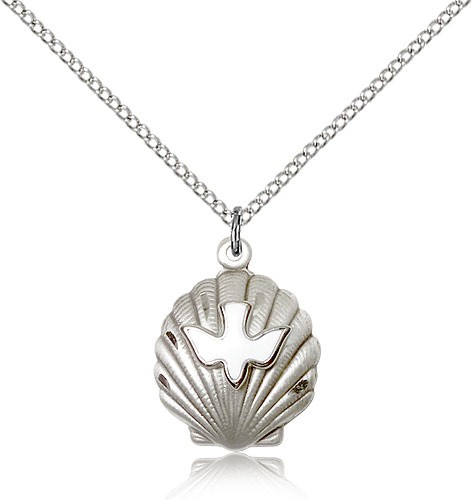 Shell with Holy Spirit Pendant - Sterling Silver