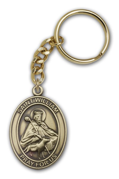 St. William Keychain - Antique Gold