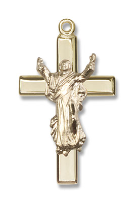 Risen Christ Cross Pendant - 14K Solid Gold