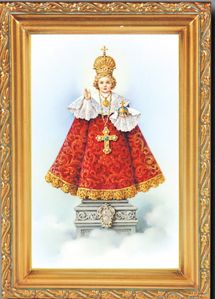 Infant of Prague Antique Gold Framed Print - Full Color