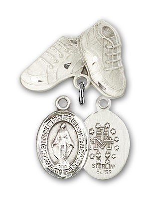 Baby Badge with Miraculous Charm and Baby Boots Pin - Silver tone