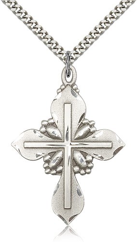 Teardrop Cross in Cross Women's Pendant - Sterling Silver