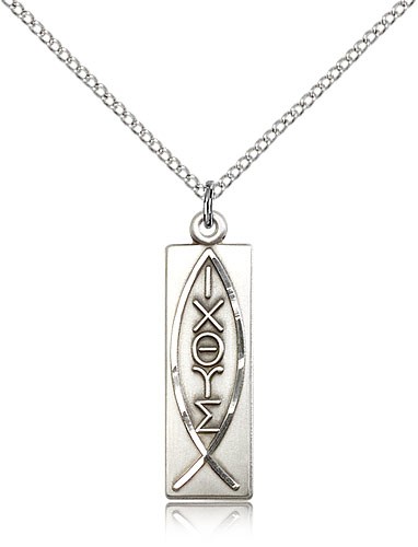 Ichthus Fish Pendant - Sterling Silver