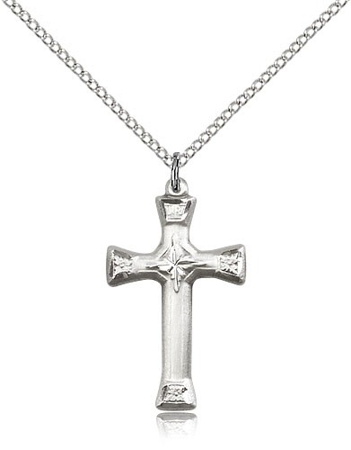 Women's Flared Tip Cross Pendant - Sterling Silver