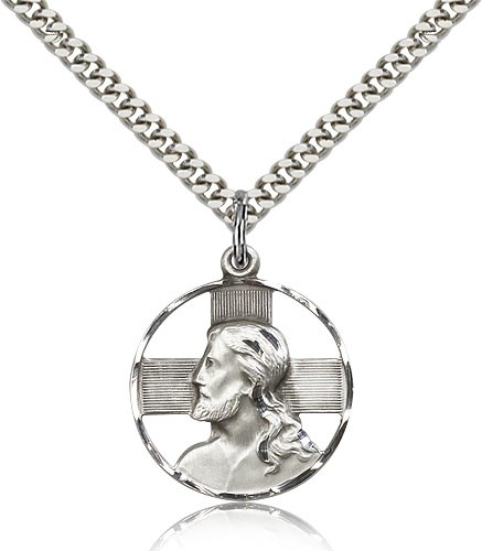 Head of Christ Pendant - Sterling Silver