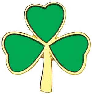 Irish Clover Lapel Pin - 1&quot; - Green | Gold