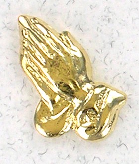 Praying Hands Lapel Pin - Brass