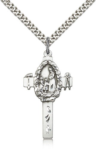 Our Lady of La Salette Cross Pendant - Sterling Silver