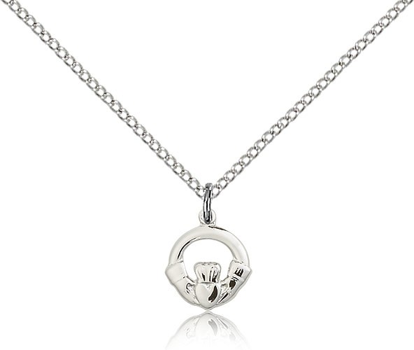Child's Open Cut Claddagh Pendant - Sterling Silver
