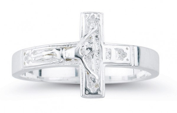 Men's Crucifix Ring Sterling Silver - Sterling Silver