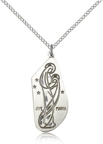Ave Maria Medal - Sterling Silver