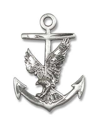 Anchor and Eagle Pendant - Sterling Silver