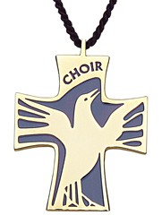 Choir Cross Pendant - Blue | Gold
