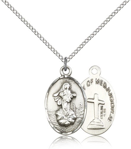 Our Lady of Medjugorje Medal - Sterling Silver