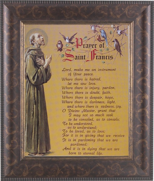 Prayer of St. Francis 8x10 Framed Print Under Glass - #124 Frame