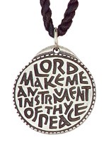 Round Lord Make Me an Instrument of Your Peace Pendant - Silver