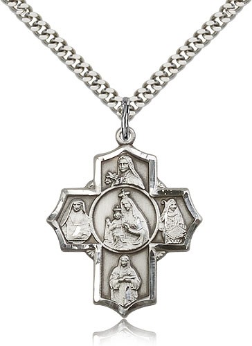 Carmelite Order 5-Way Medal - Sterling Silver