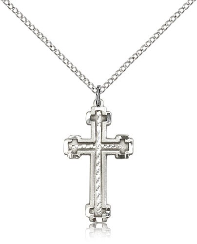 Gothic Style Cross in Cross Women's Pendant - Sterling Silver