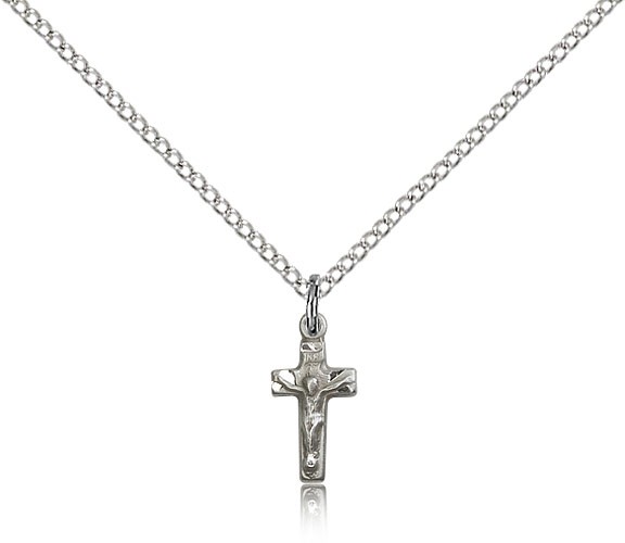 Baby Traditional Crucifix Pendant - Sterling Silver
