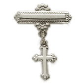 Baby Pin, Sterling Silver, with Cross Pendant - Silver