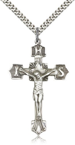 IHS Men's Crucifix Pendant - Sterling Silver
