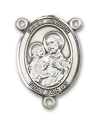 St. Joseph Rosary Centerpiece Sterling Silver or Pewter - Sterling Silver
