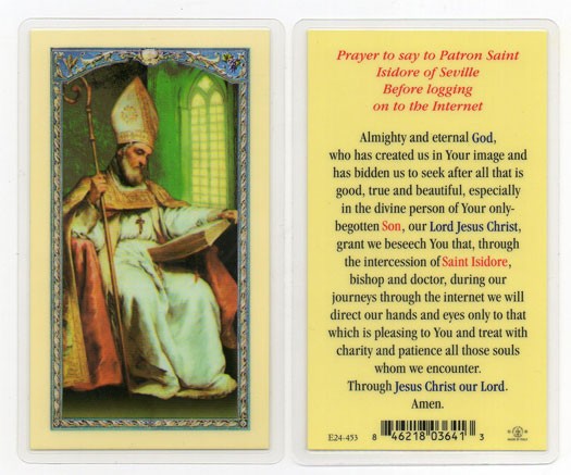 St. Isidore Laminated Prayer Card - 25 Cards Per Pack .80 per card