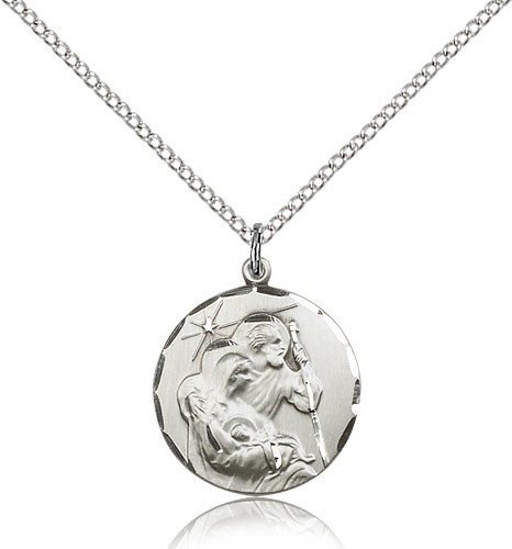Holy Family Pendant - Sterling Silver