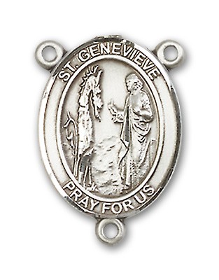 St. Genevieve Rosary Centerpiece Sterling Silver or Pewter - Sterling Silver