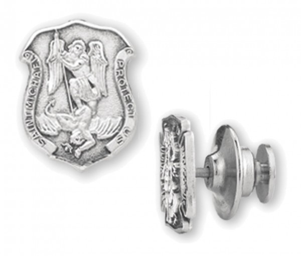 Saint Michael Lapel Pin Sterling Silver - Sterling Silver