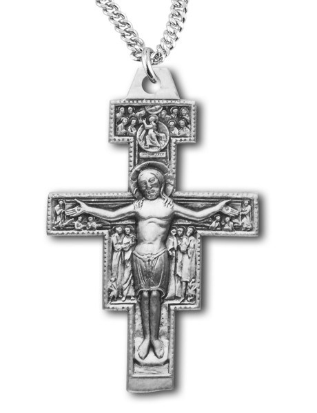 San Damiano Crucifix Pendant Sterling Silver - 4 sizes available - Sterling Silver