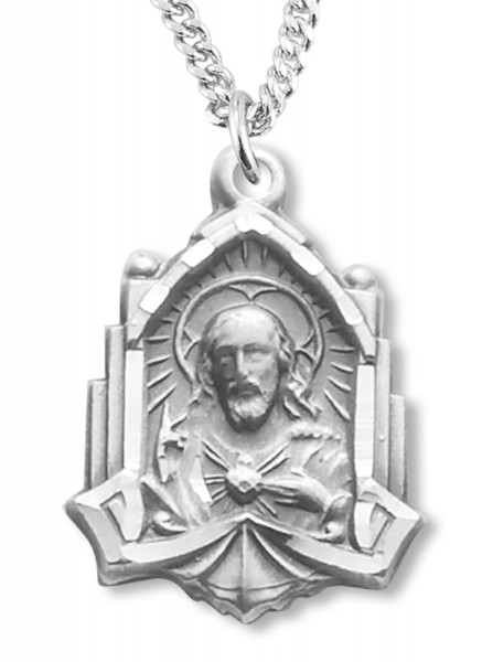 Cathedral Scapular Medal Sterling Silver Necklace - Sterling Silver