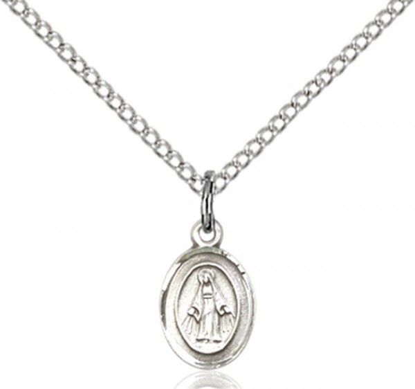 Baby Child Size Miraculous Medal Necklace - Sterling Silver