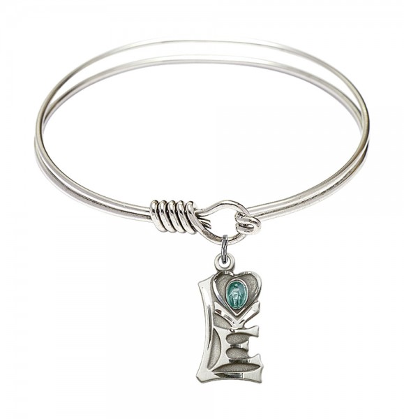 Smooth Bangle Bracelet with a Miraculous Charm - Silver