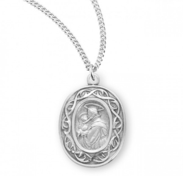 St. Anthony Oval Medal Sterling Silver - Sterling Silver
