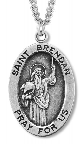 St. Brendan Medal Sterling Silver - Sterling Silver
