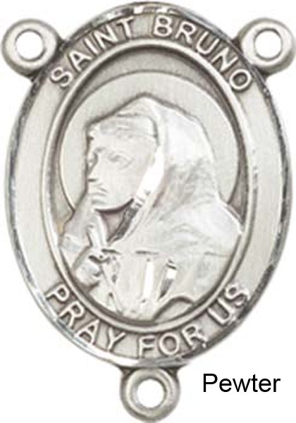 St. Bruno Rosary Centerpiece Sterling Silver or Pewter - Pewter
