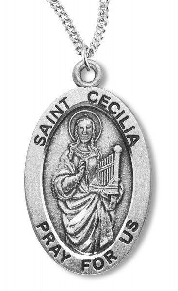 St. Cecilia Medal Sterling Silver - Sterling Silver