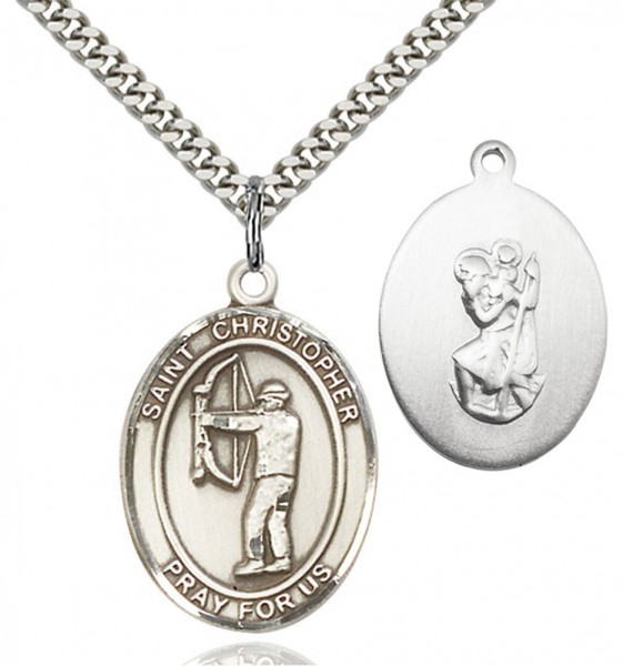St. Christopher Archery Medal - Sterling Silver