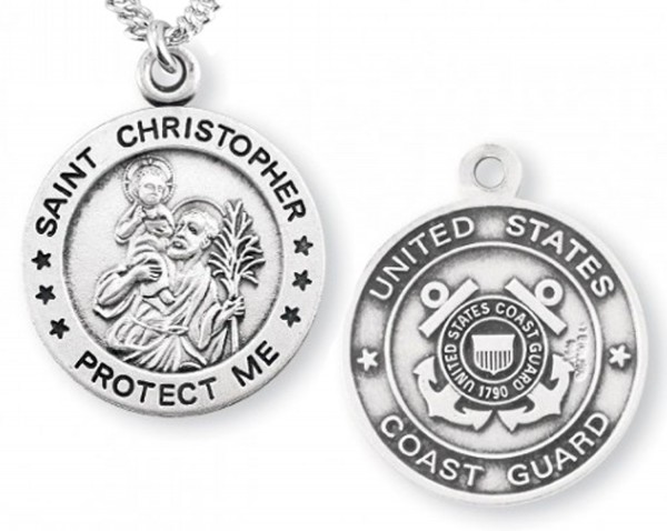St. Christopher Coast Guard Medal Sterling Silver - Sterling Silver
