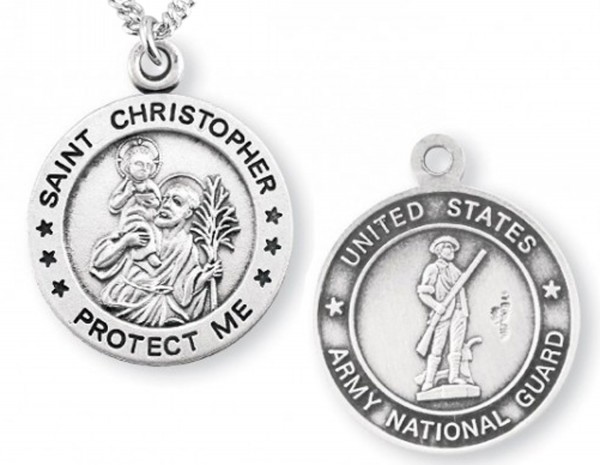 St. Christopher National Guard Medal Sterling Silver - Sterling Silver
