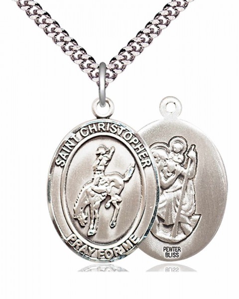 St. Christopher Rodeo Medal - Pewter