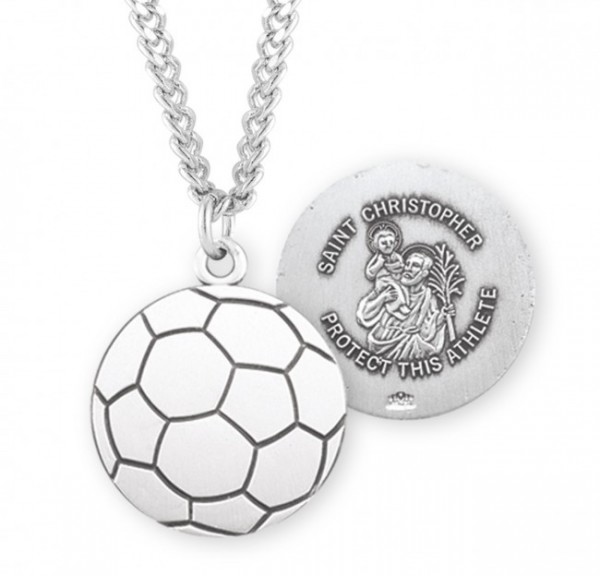 St. Christopher Soccer Medal Sterling Silver - Sterling Silver